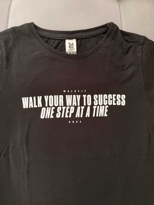 czarny T-shirt 100% bawełna Walk Fit