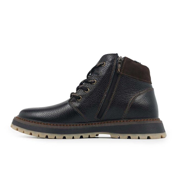 Якісні чоловічі зимові черевики натуральна шкіра та хутро BRAXTON боти