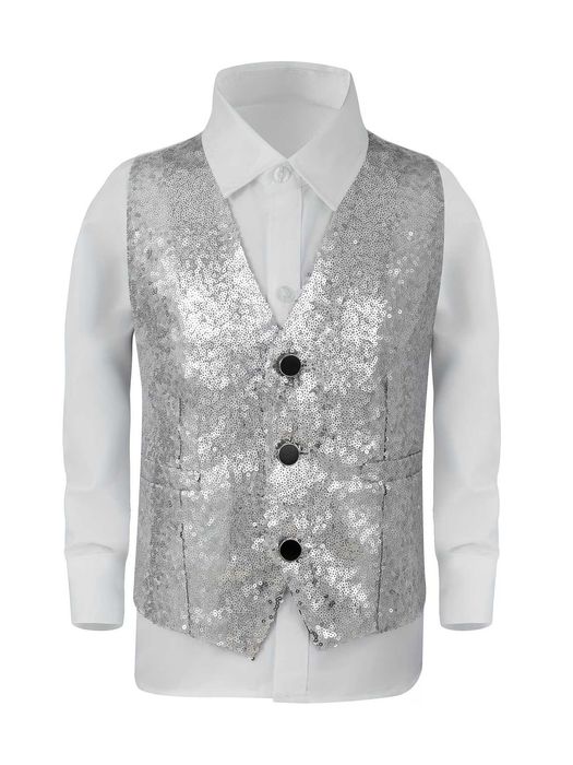 Kamizelka męska srebrna andrzejki sylwester
