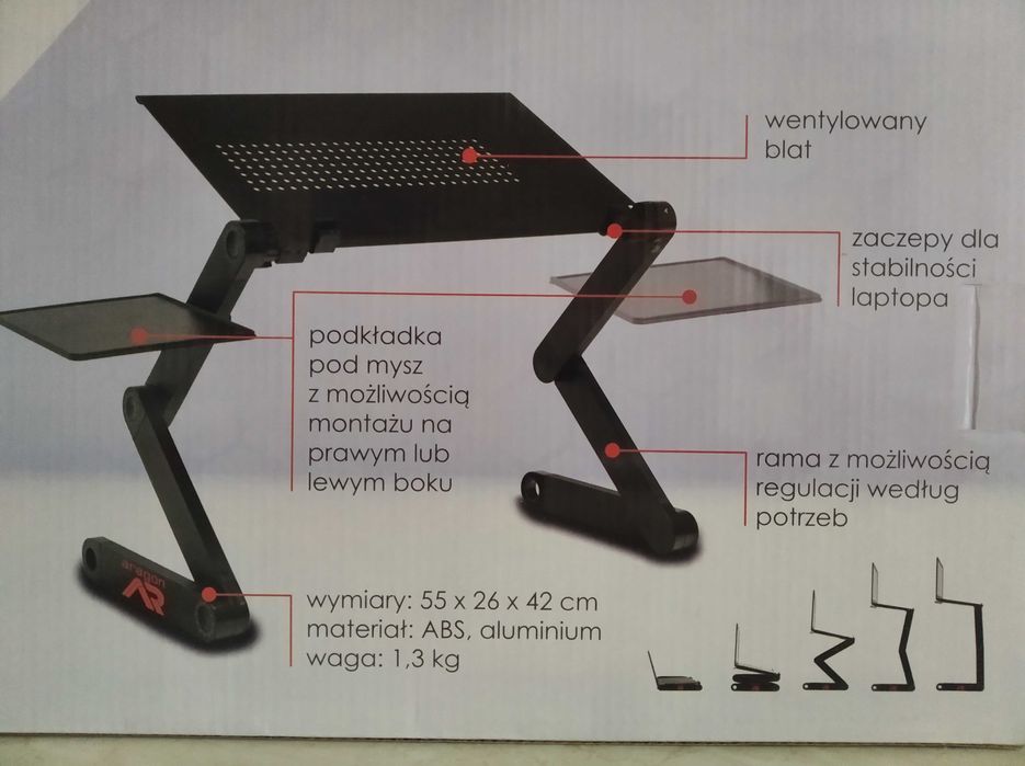 OKAZJA Stolik pod laptop regulowany + podstawka Wysyłam