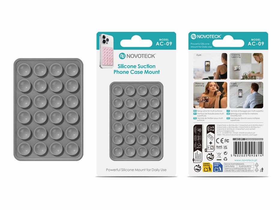 Suporte de Silicone com Ventosas para Telemóvel Fixação Forte em Super