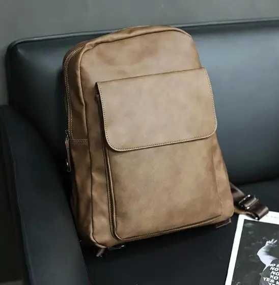 Мужской кожаный рюкзак класичний чоловічий міський ранец сумка