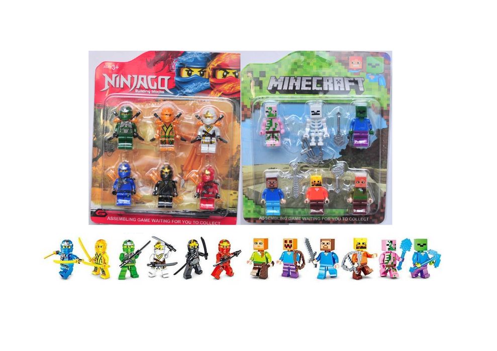 Набор фигурок Майнкрафт Ниндзяго 6 шт лего оружие Minecraft Ninjago