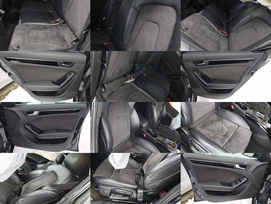 AUDI A4 B8 09r KOMBI FOTELE KANAPA PÓŁSKÓRA ALCANTARA BOCZKI S-LINE