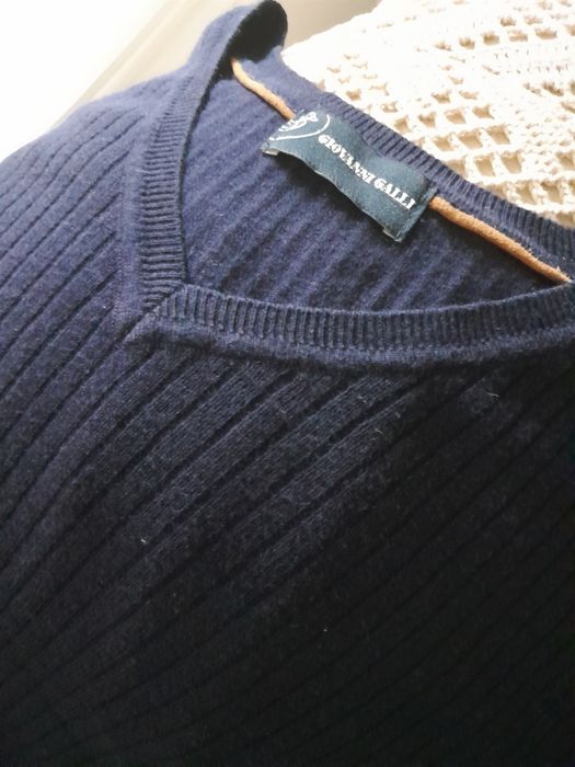Pullover de homem azul escuro/Giovanni Galli