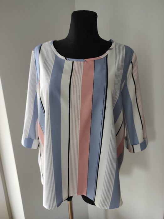 Elegancka bluzka damska rękaw 3/4 rozmiar 42 XL