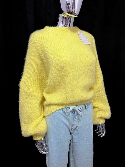 Sweter żółty, cytrynowy made in Italy. new collection +wełna kid moher