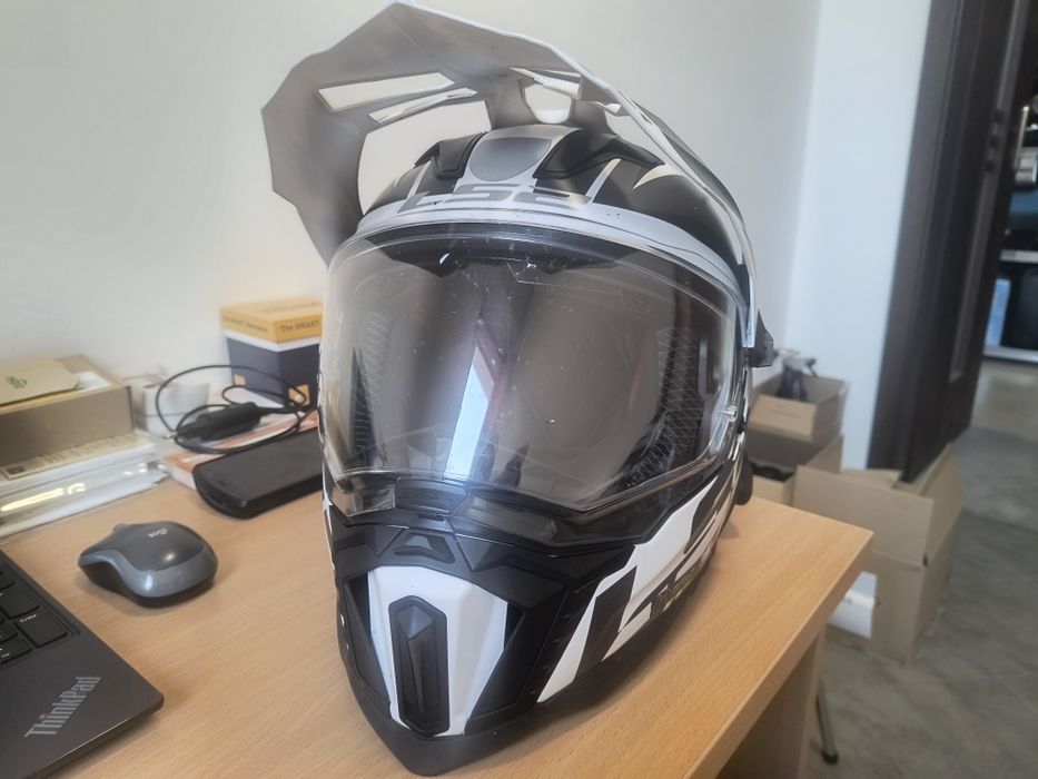 Kask LS2 XL MX701 Explorer pinlock i blenda + Interkom Noeci Gocon4