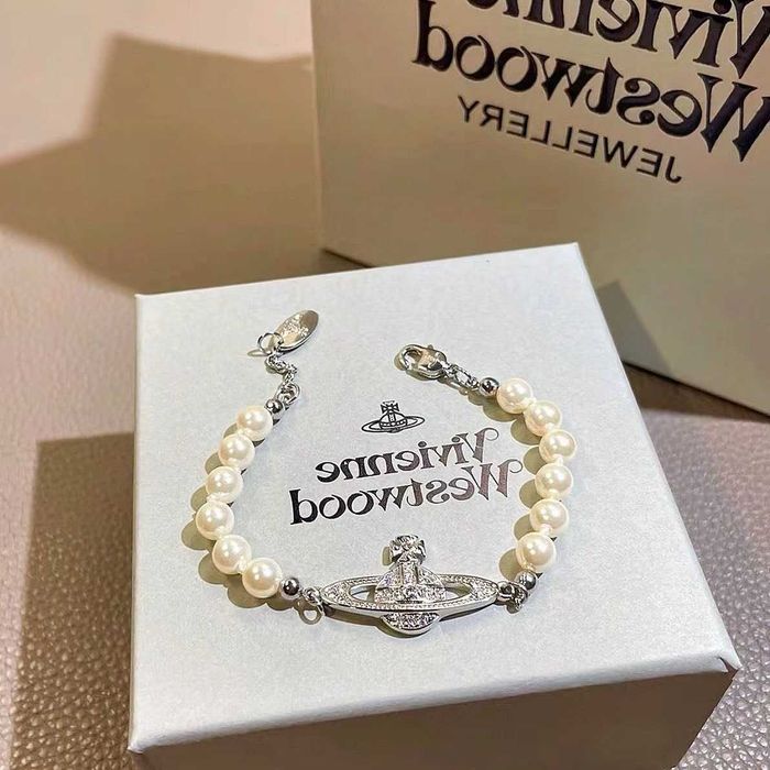 Bransoletka Vivienne Westwood w kolorze perłowo-srebrnym