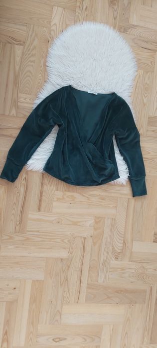 Bluza welurowa velsatino bawełniana serek