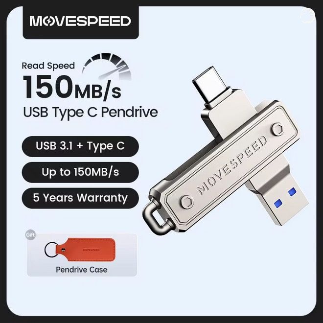 Флешка Apple  iPhone,iPad,MacBook 2-в-1 USB + Type-C MOVESPEED 256GB