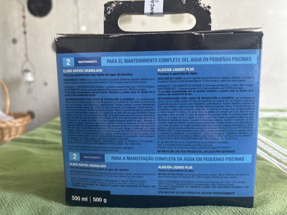 Kit mni-piscinas cloro e anti-algas