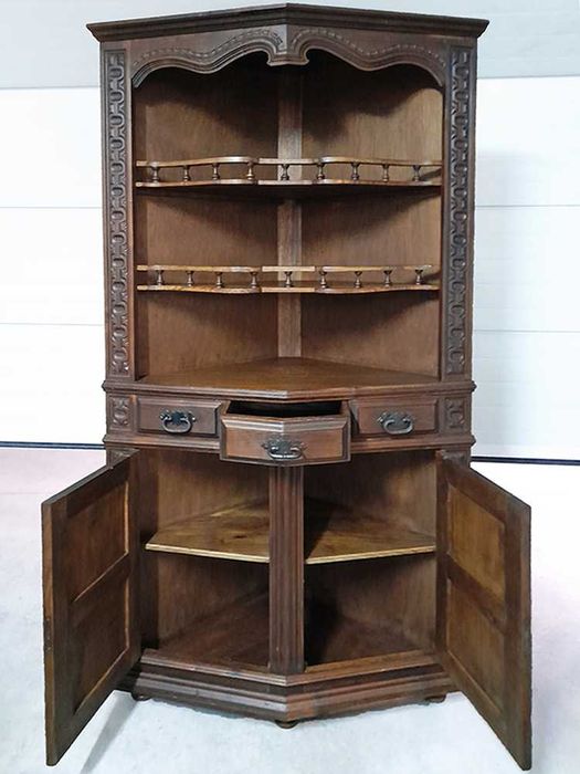 Móvel Cantoneira Estante Canto Apoio Madeira Maciça Trabalhada Vintage