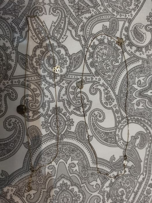 2 naszyjniki pozłacane łańcuszki celebrytki