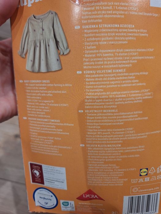 Sukieneczka sztruksowa 62/68 nowa