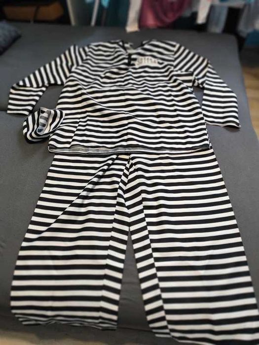 Więzień strój przebranie z czapka 58 3/4 xl