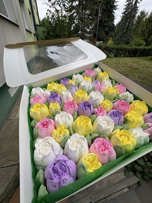 Зефірні квіти букети коробки