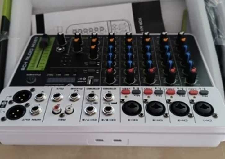 Микшерный пульт V8 Audio Interface с Bluetooth аудио мікшер - микрофон