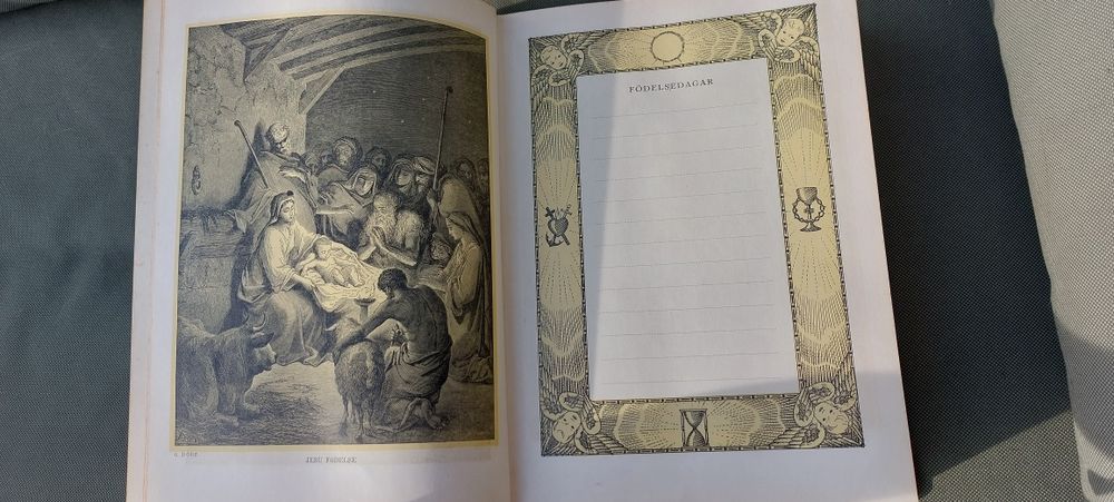 1949 r. Szwedzka Biblia w skórzanej oprawie