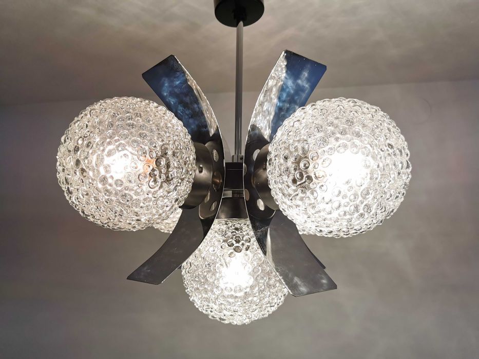 Lampa sufitowa w stylu "SPACE AGE", Czechosłowacja '60-70, Prl, RETRO