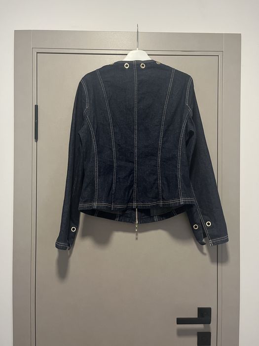 Оригінальний джинсовий жакет ESCADA на замку темно синій індіго