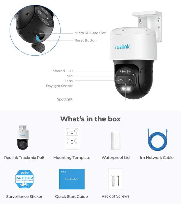НОВИНКА Reolink Trackmix LTE 4G 8mp PoE  Wi-fi  4K Motion Tracking