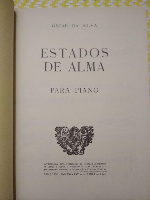 ESTADOS DE ALMA para piano Óscar da Silva