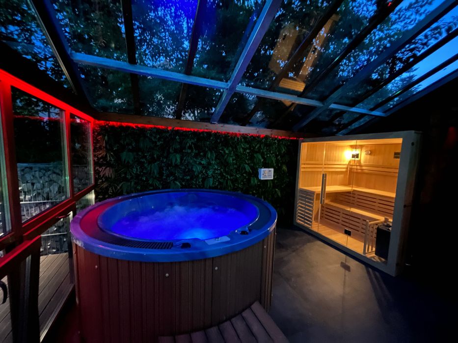 Domki Platan nowoczesne modułowe balia ferie jacuzzi sauna SPA Karpacz