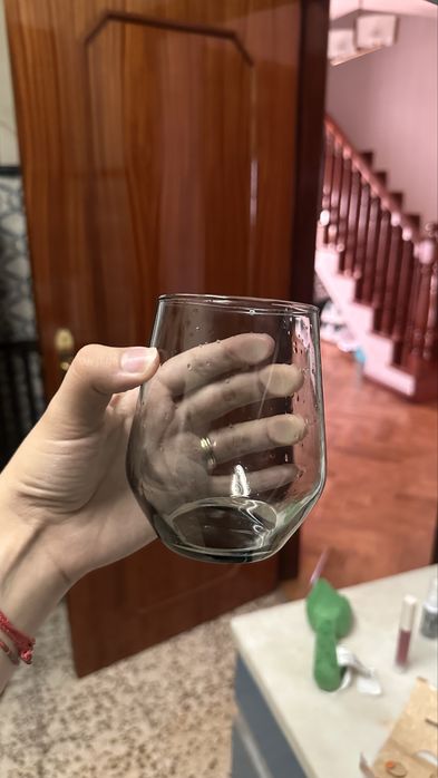 13 Copos Vidro Cinzento