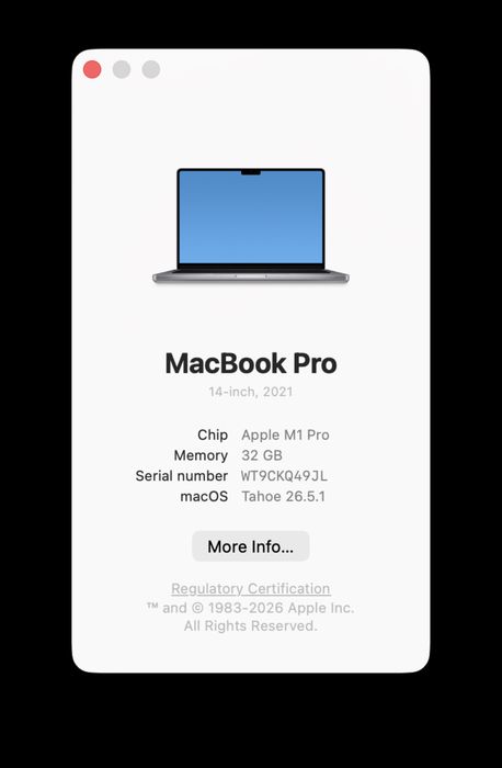 MacBook Pro 14" M1 Pro 32GB/512GB Space Gray