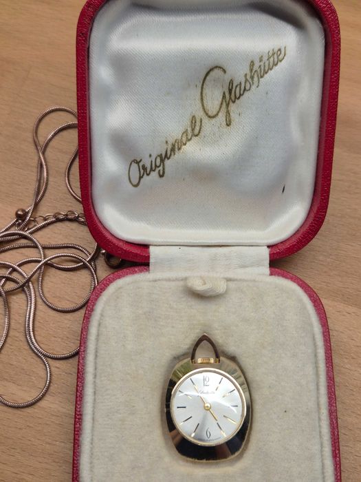 Rzadki unikalny zegarek naszyjnik *Glashutte*