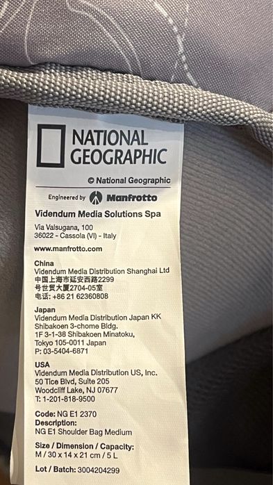 Saco Máquina Fotográfica National Geographic Manfrotto