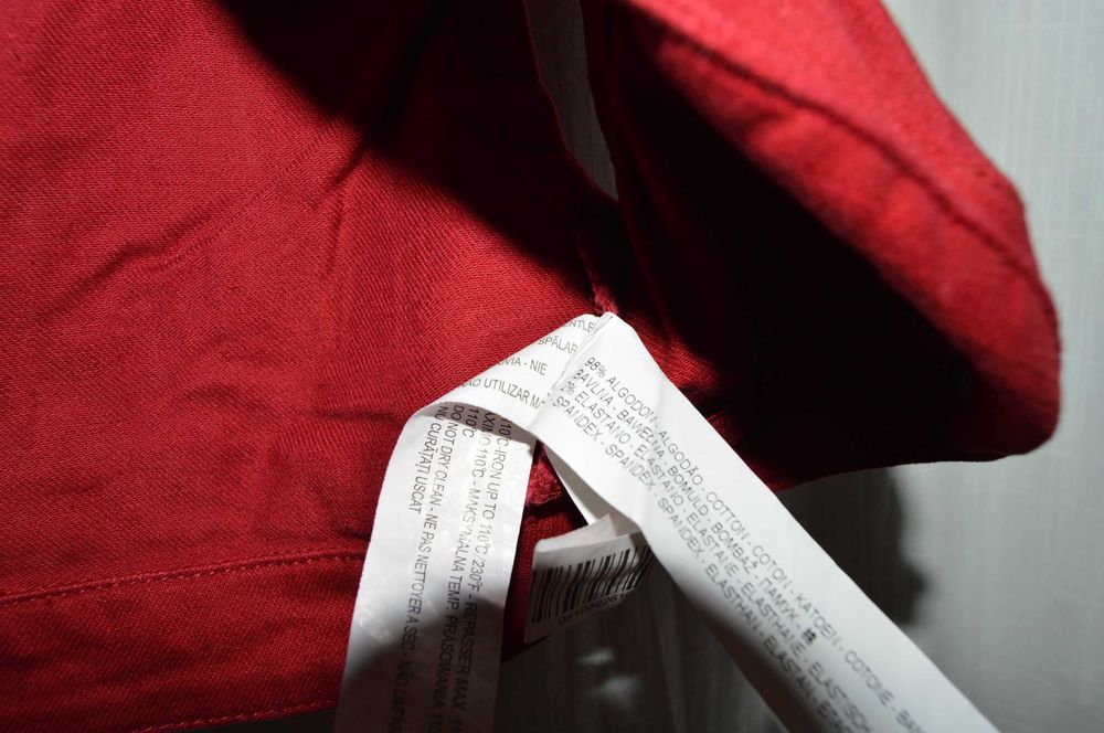 czerwone bolerko jeansowe ćwiekami S nity alternative rock goth denim