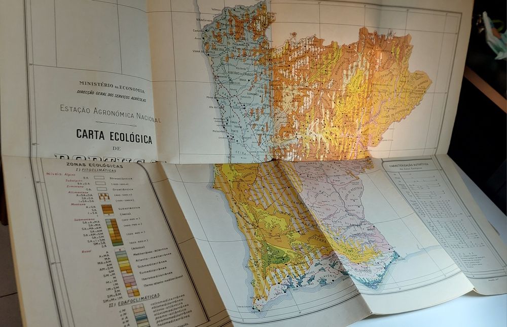Carta Ecológica de Portugal - Pina Manique | Capa, livro e Mapa Grande