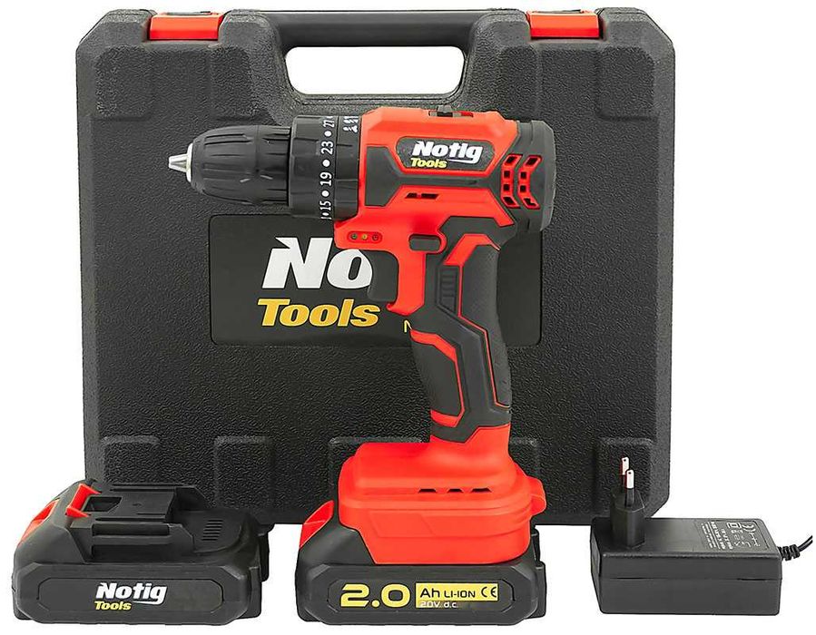 Wkrętarka z udarem  20 V, 2x2,0 Ah BEZSZCZOTKOWA NOTIG TOOLS