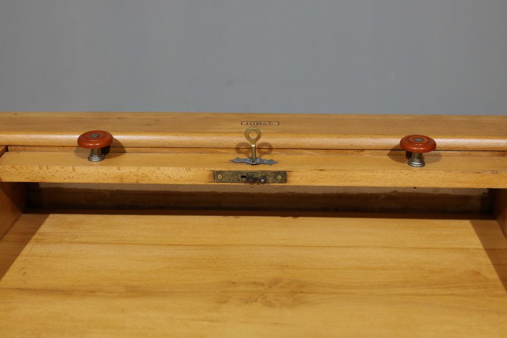 Escrivaninha em metal cromado e madeira | Torck