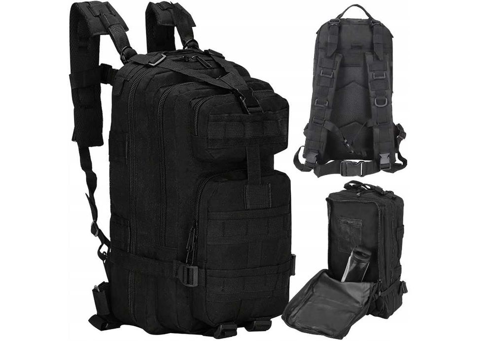 DUŻY Plecak wojskowy militarny survival czarny
