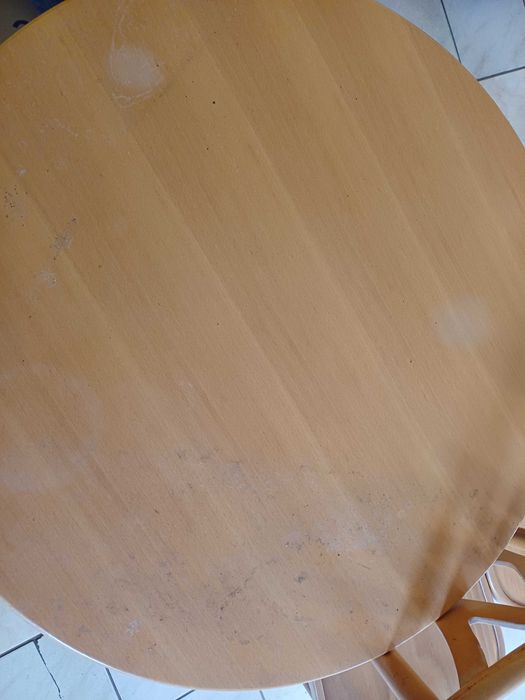 Stół bukowy 80 cm + 4 krzesła gięte. Jasne.. Fabryka Jasienica. Bistro.