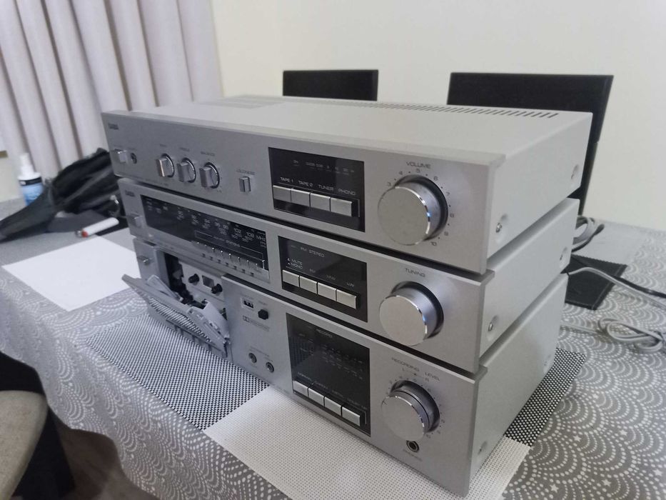 Wieża vintage  stereo lata 80 + gramofon  stan bdb