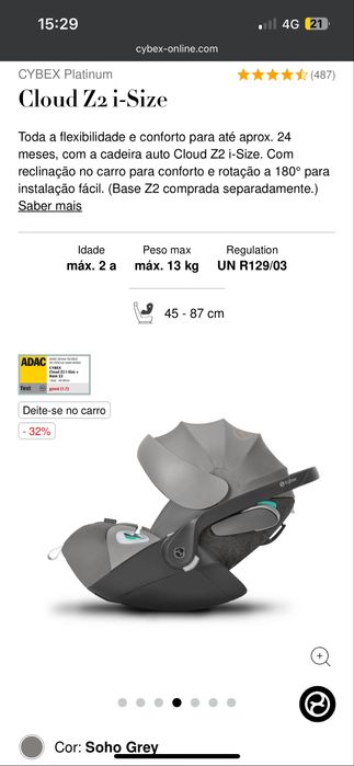 Pack CYBEX Platinum: Sirona Z i-Size + Cloud Z2 i-Size + Base Z