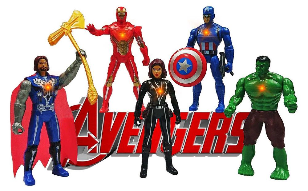 Figurki AVENGERS Thor Hulk IronMan Black Widow 5szt