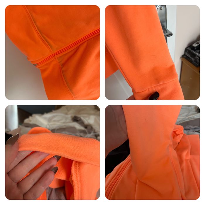 rozpinana neonowa pomarańczowa bluza z kapturem Adidas XS