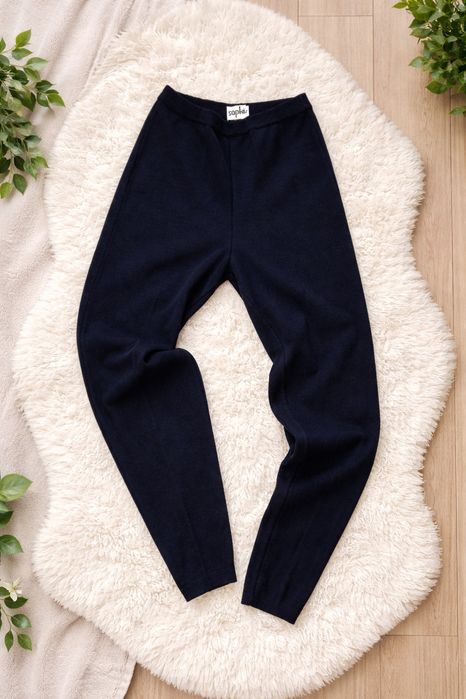 Spodnie dzianinowe sweterkowe z wysokim stanem legginsy