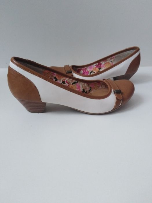 Buty biało brązowe rozm. 37