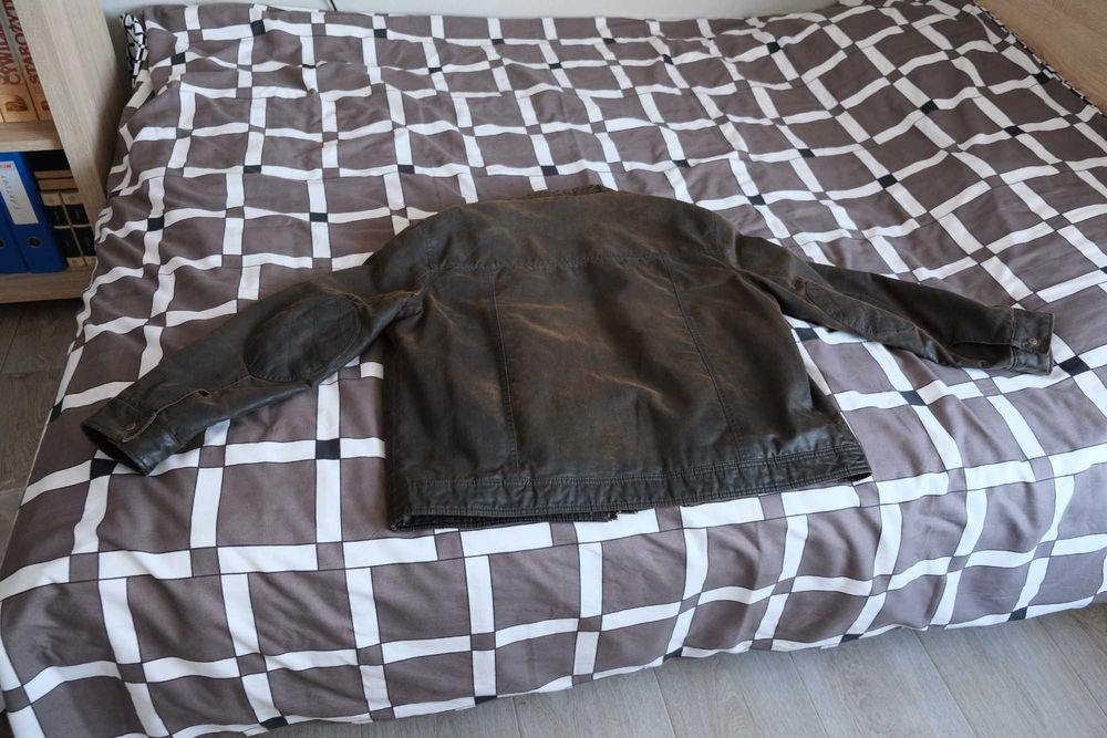 Brązowa kurtka męska - imitacja skóry - rozmiar XL