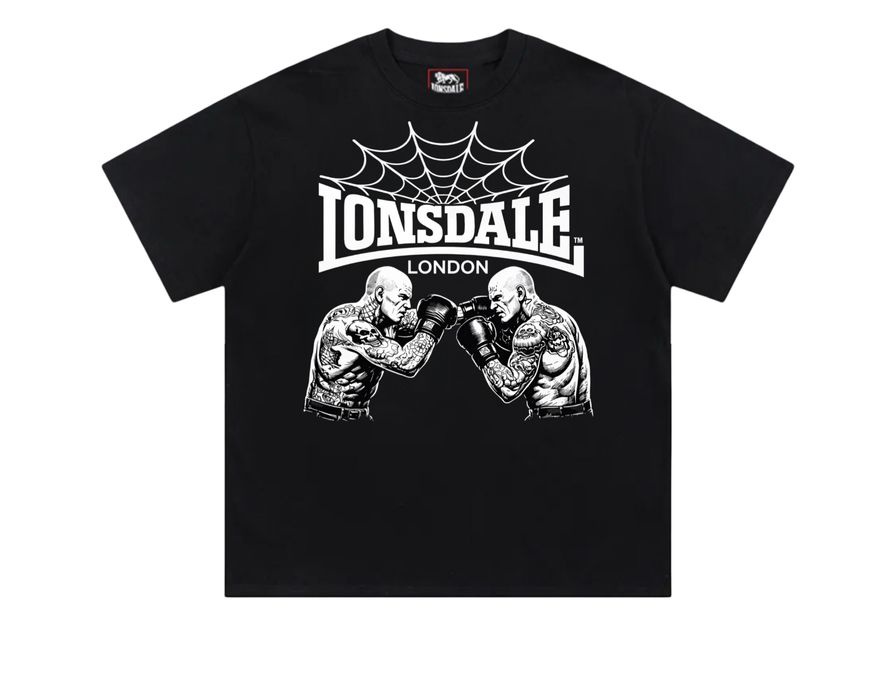Футболки Lonsdale London spider Fight Logo черные лонсдей Новинки