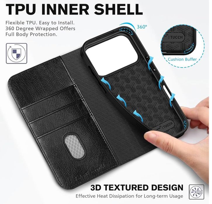 TUCCH Etui / Case do iPhone 17 Pro, kolor czarny