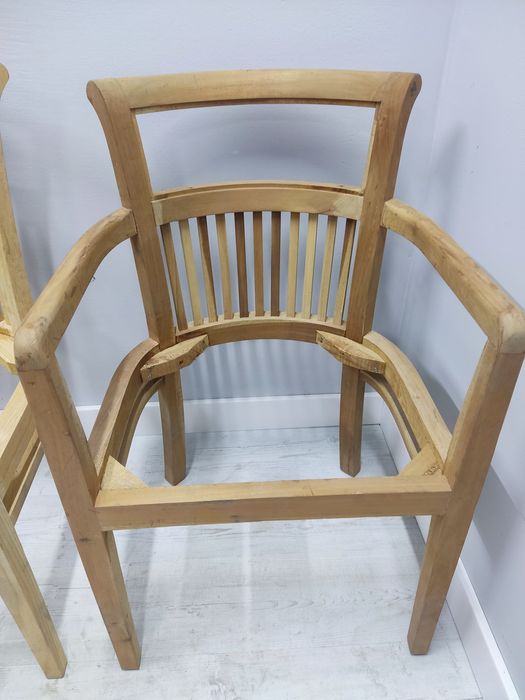 Drewniany Stelaż Krzesło Tek tekowe Podlokietnik