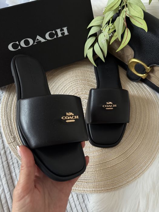 Шльопанці Coach 38 шкіра  в наявності