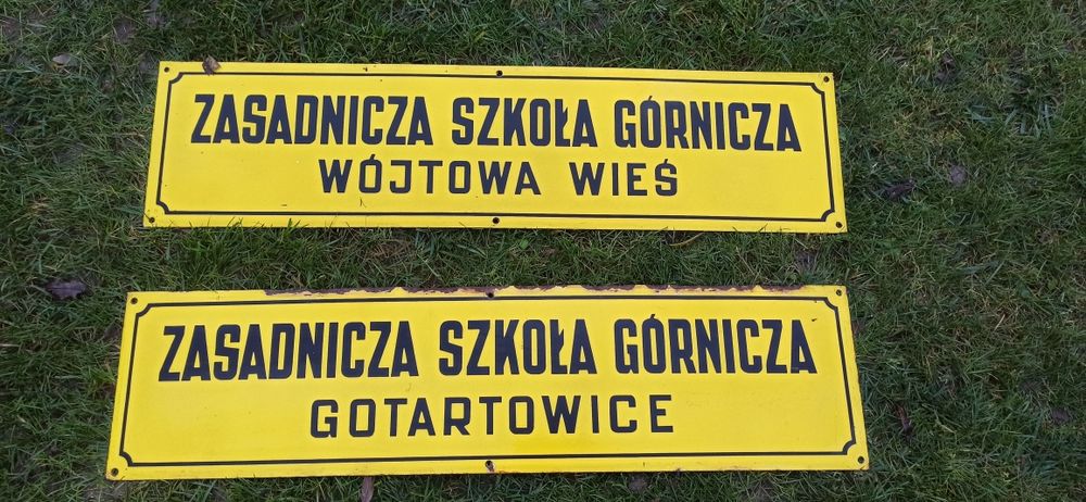 Stare tablice informacyjne emaliowane PRL KOMPLET